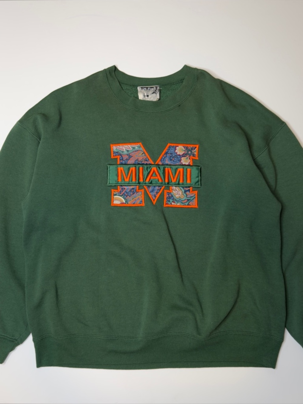 Vintage Wolf Miami Hurricanes Green Crewneck Size XL
